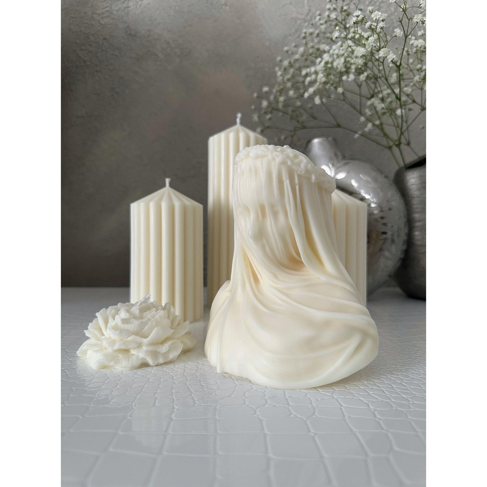 Veiled Lady Candle Shaped Natural Soy Wax Sculptural Home Decor Scents&Colors